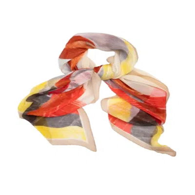 Saachi Women's Abstract Shapes Pleated Scarf