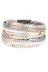 Saachi Women's Aqua Snakeskin Stack Bracelet In Multicolor In Gold