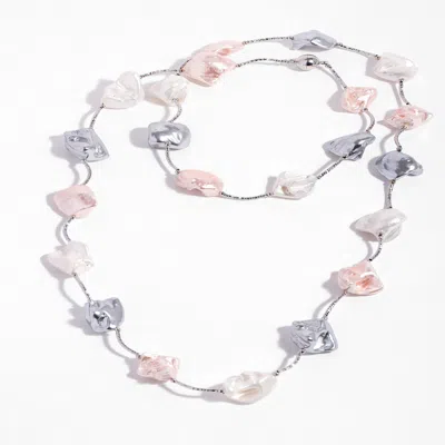 Saachi Women's Baroque Pearl Multi Long Pink Necklace