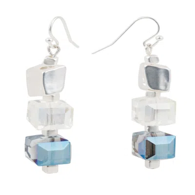 Saachi Women's Bead And Stone Dangle Blue Earrings In Multi