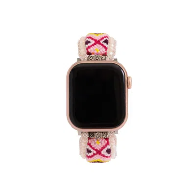 Saachi Women's Beaded Apple Pink Watch Band