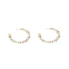 Saachi Women's Beaded Crystal Hoop White Earring In Brown