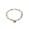 Saachi Grey Beaded Stretch Hammer Bracelet In Multi