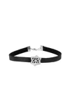 Saachi Western Chic Flower Charm Choker Necklace In Black