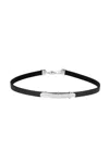 Saachi Women's Black Crystal Leather Choker In Black