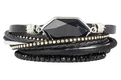 Saachi Women's Black Endless Dream Leather Bracelet