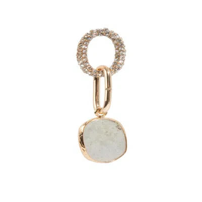 Saachi Women's Black Estella Stone Dangle Gray Earring