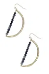 Saachi Women's Black Glass Bead Semi Circle Dangle Earrings In Black