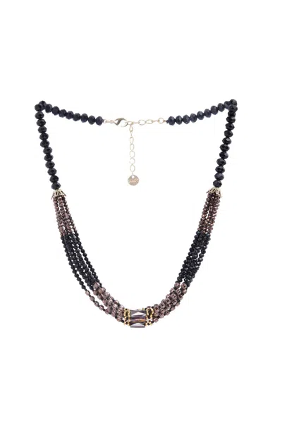 Saachi Women's Black Glass Beaded Multi Necklace