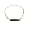 Saachi Women's Black Herringbone Chain Plated Statement Necklace