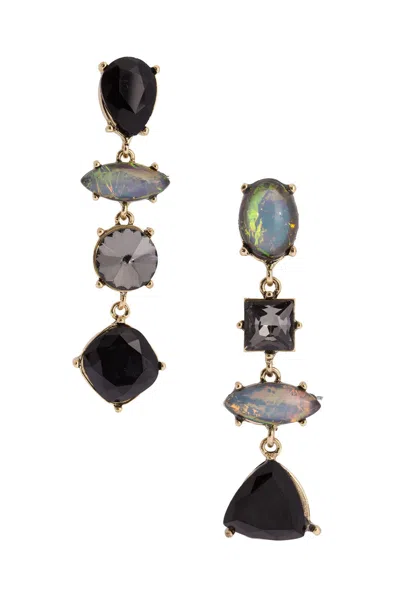 Saachi Women's Black J'adore Asymmetric Earrings