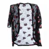 Saachi Women's Black Velvet Rose Kimono In Black
