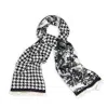 Saachi Reversible Houndstooth Print Scarf In Black
