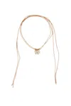 Saachi Women's Black / White Crystal Bow Leather Choker In Multi