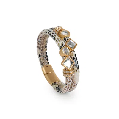 Saachi Bling Charm Leather Bracelet In Multi