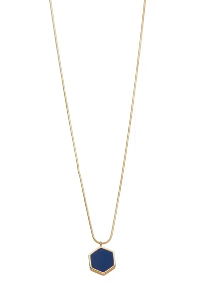Saachi Women's Blue Adjustable Long Geometric Charm Necklace