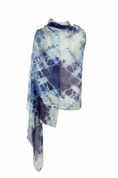 Saachi Women's Blue Bandhani Modal Scarf