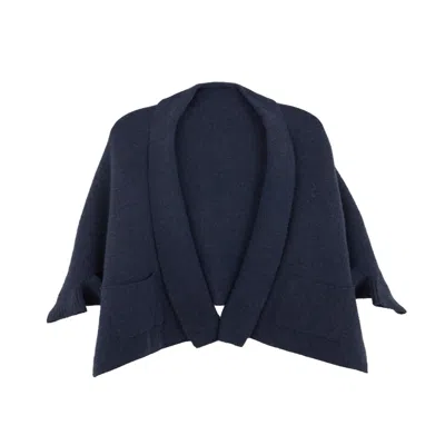 Saachi Women's Blue Drapey Open Front Cardigan