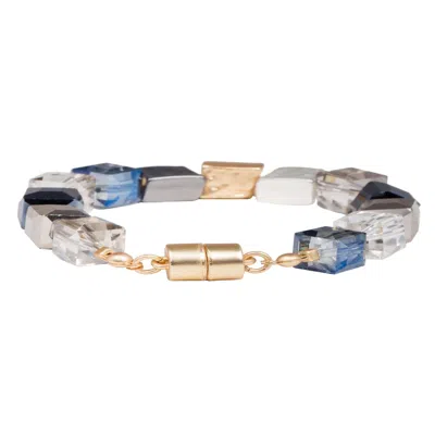 Saachi Women's Blue Faceted Bead & Stone Navy Bracelet