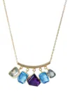 Saachi Women's Blue Gemstone Drop Long Necklace