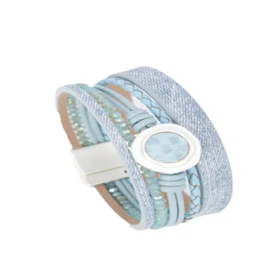 Saachi Women's Blue Ocean Multi Medallion Bracelet