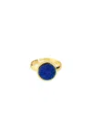 Saachi Women's Blue Round Druzy Ring In Blue