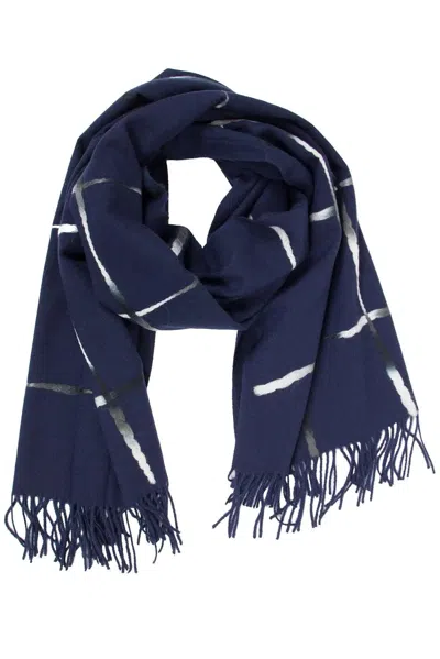 Saachi Women's Blue Window Fringed Scarf