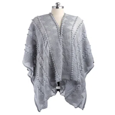 Saachi Women's Bohemian Textured Grey Kimono In Gray