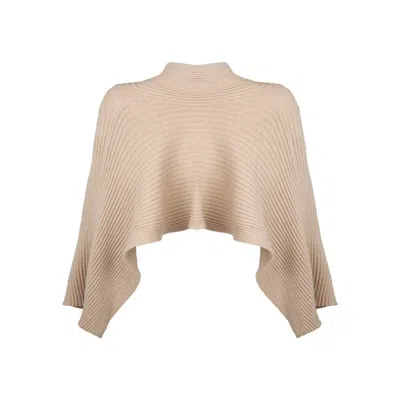Saachi Women's Brown Drapey Ribbed Beige Shawl