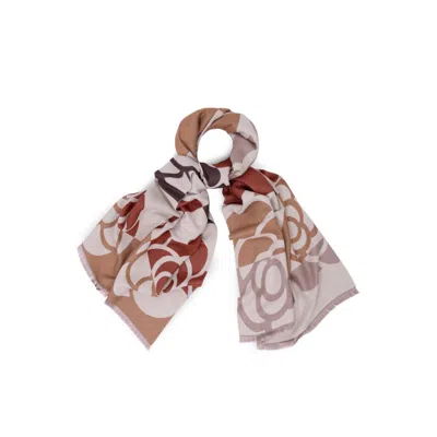 Saachi Women's Brown Geo Floral Reversible Scarf
