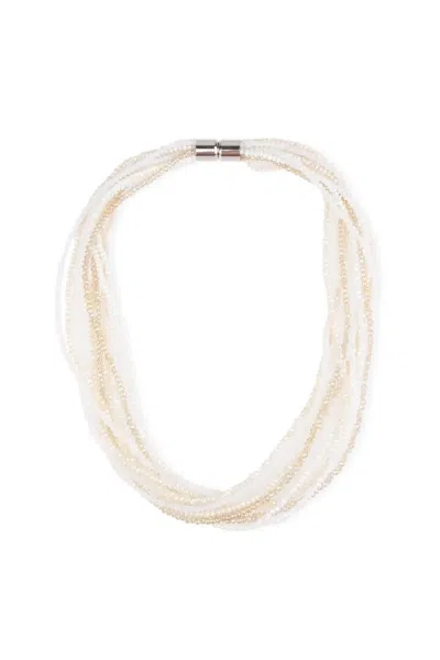 Saachi Women's Brown Multi Strand Ombre Crystal Necklace