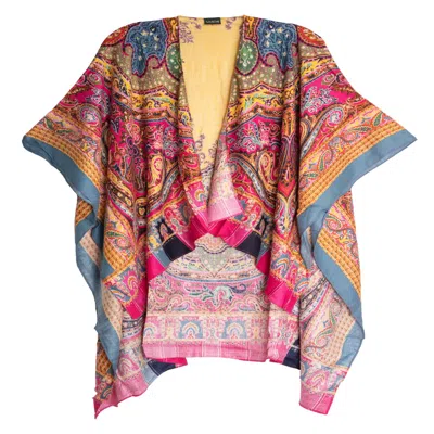 Saachi Women's Brown Paisley High Low Kimono