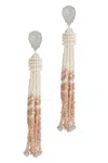 Saachi Women's Brown Tassel Beaded Statement Earrings In Brown