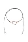 Saachi Women's Brown Three-oval Crystal Bead Ring Wrap Choker In Brown