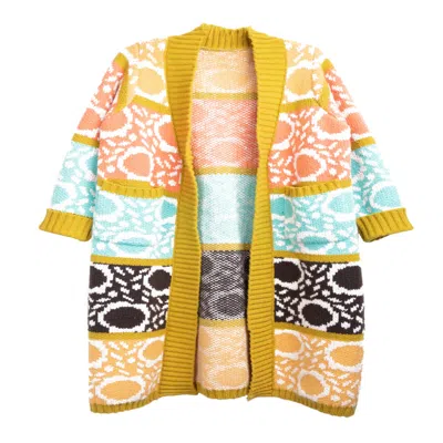 Saachi Women's Carina Multi Long Knit Kimono In Yellow