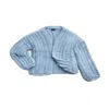 Saachi Women's Chunky Knit Oversized Sky Blue Cardigan Sweater In Blue