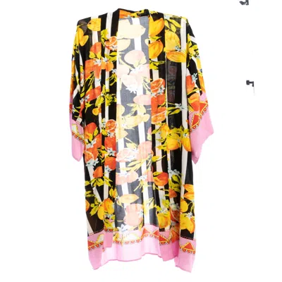 Saachi Women's Citrus Print Kimono Pink Long