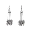 Saachi Silver Cluster Drop Chain Earrings In Silver