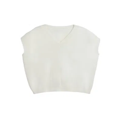 Saachi Cotton Sweater Vest In White