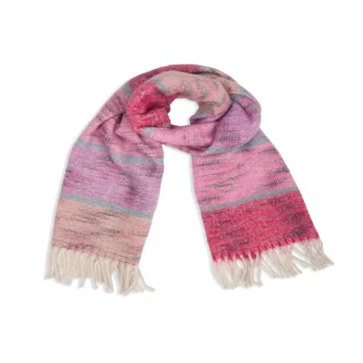Saachi Cozy Oversized Fringe Scarf In Pink