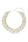 Saachi Women's Crochet Chain Short White Necklace In Gold