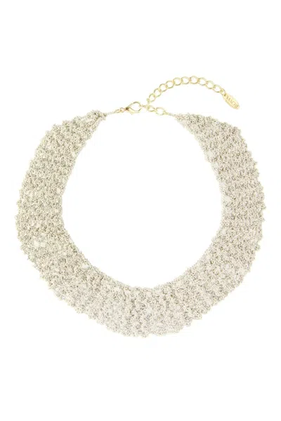 Saachi Women's Crochet Chain Short White Necklace