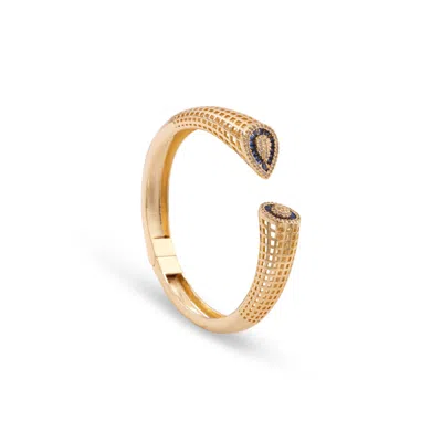 Saachi Women's Crystal Bangle Metal Blue Bracelet In Brown