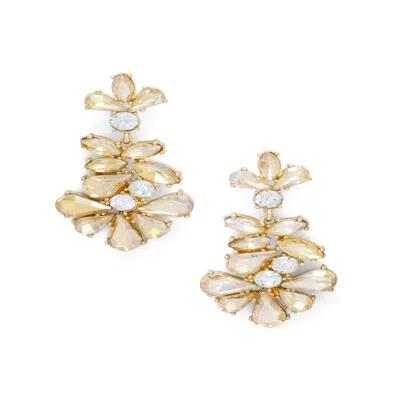 Saachi Women's Crystal Chandelier Drop Gold Earrings
