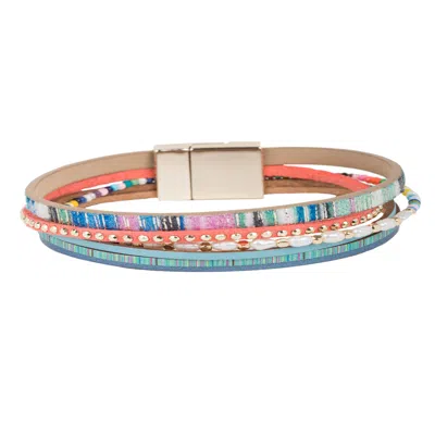 Saachi Women's Curacao Beaded Blue Bracelet