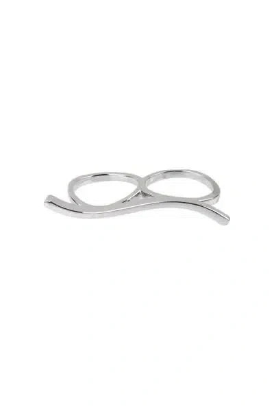 Saachi Women's Double The Bar Silver Ring