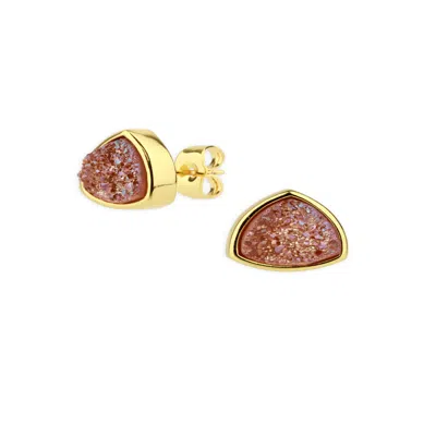 Saachi Women's Druzy Stone Studded Rose Gold Earrings