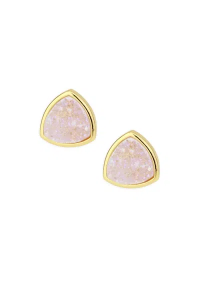Saachi Women's Druzy Stone Studded White Earrings