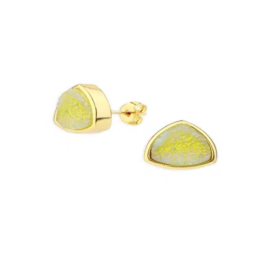 Saachi Women's Druzy Stone Studded Yellow Earrings
