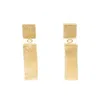 Saachi Women's Duo Rectangle Metal Gold Earrings In Brown
